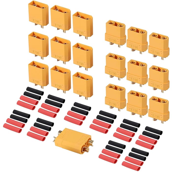 10 Paia Connettori XT90 di Alta qualità, Maschio-Femmina, Connettori per Batterie da Modellismo Rc Lipo.