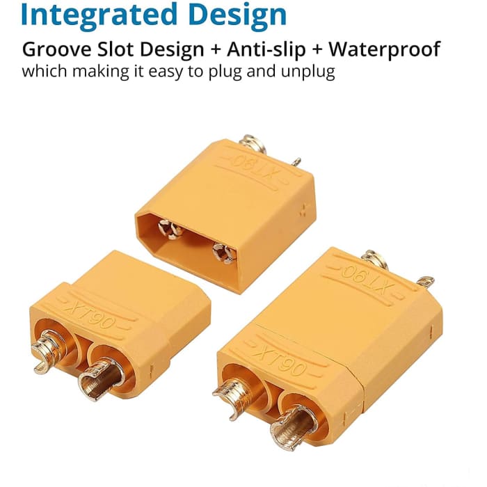 10 Paia Connettori XT90 di Alta qualità, Maschio-Femmina, Connettori per Batterie da Modellismo Rc Lipo.