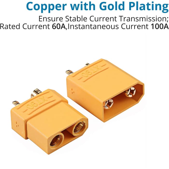 10 Paia Connettori XT90 di Alta qualità, Maschio-Femmina, Connettori per Batterie da Modellismo Rc Lipo.