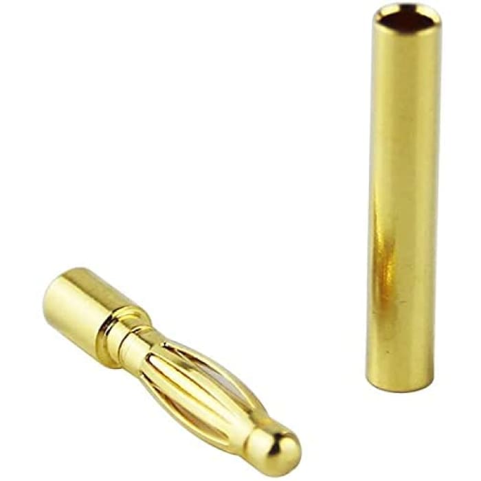 10 Paia di Connettori Banana da 2 mm Batterie Modellismo RC Lipo, Colore Oro.