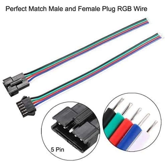 10 Pezzi JST SM 5 Pin Connettore LED Power Maschio e Femmina SM Cavo Adattatore 150mm 20AWG.