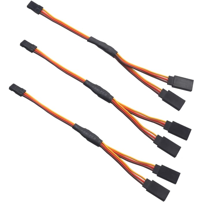 10 Pezzi Cavo Estensione Servo per RC 1 to 2 Y Cavo Filo da 300mm 3 Pin JR Maschio e Futaba Femmina per RC Droni Elicotteri Auto.