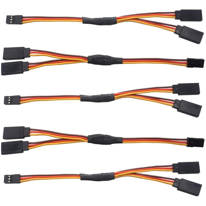 10 Pezzi Cavo Estensione Servo per RC 1 to 2 Y Cavo Filo da 300mm 3 Pin JR Maschio e Futaba Femmina per RC Droni Elicotteri Auto.