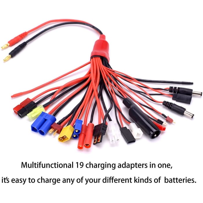 19-in-1 Banana Plug Rc Caricatore Lipo Adattatore Cavo Imax/B6/B6Ac/Trx/Jst/Futaba/T-Plug/Xt60/Ec3/Ec5/Hxt4Mm/Tamiya/Traxxas per Rc Auto Elicotteri Quadricotteri DJI.