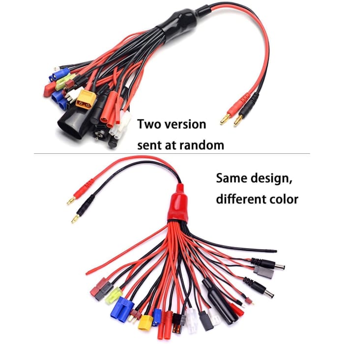 19-in-1 Banana Plug Rc Caricatore Lipo Adattatore Cavo Imax/B6/B6Ac/Trx/Jst/Futaba/T-Plug/Xt60/Ec3/Ec5/Hxt4Mm/Tamiya/Traxxas per Rc Auto Elicotteri Quadricotteri DJI.