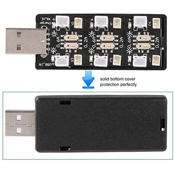 1S LiPo Batteria Caricabatterie USB 3.8V/ 4.35V 6 Canali Caricabatterie LiSV 1S Piccolo Tiny Whoop Blade Inductrix Micro JST 1.25 JST-PH 2.0 mCX mCPX Connettori.