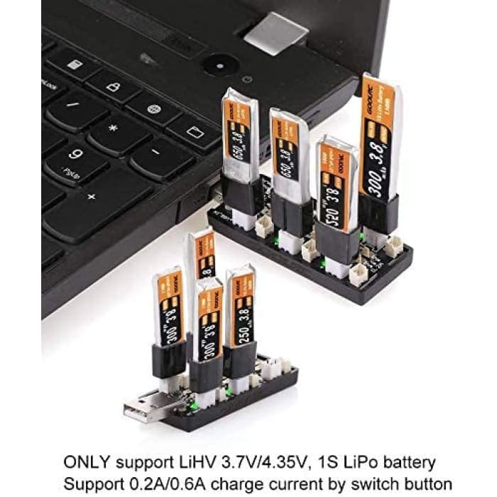 1S LiPo Batteria Caricabatterie USB 3.8V/ 4.35V 6 Canali Caricabatterie LiSV 1S Piccolo Tiny Whoop Blade Inductrix Micro JST 1.25 JST-PH 2.0 mCX mCPX Connettori.