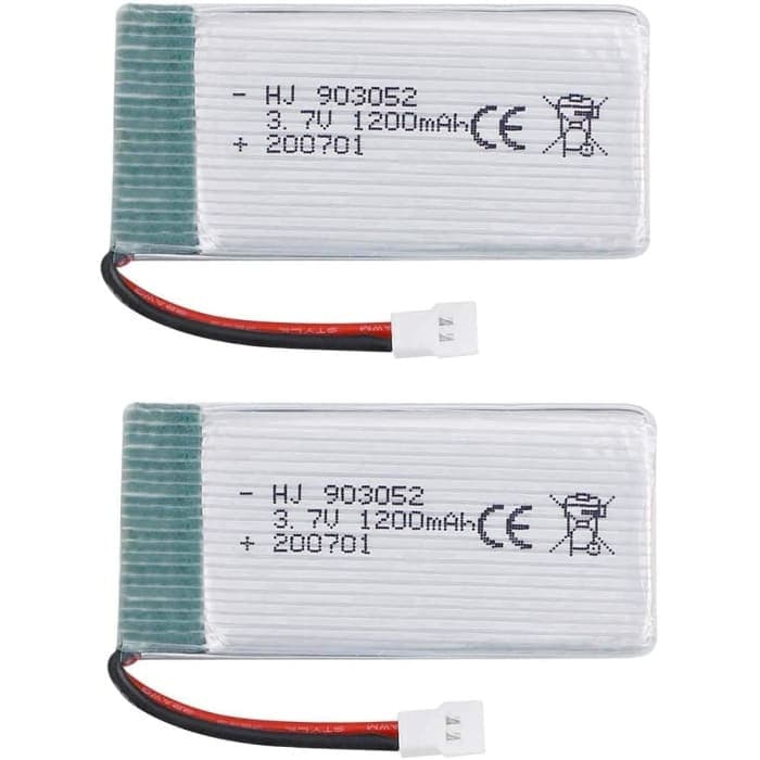 2 Pezzi Batteria Lipo Ricaricabile (3.7v, 1200mAh Lipo) per Rc Droni Quadricotteri Syma X5SC X5SW.