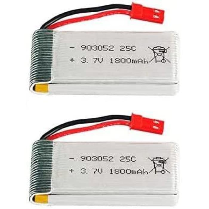 2 Pezzi Batteria li-po da 3.7V 1800mAh 25C con spina JST per quadricottero JJRC H11D H11C HQ898B elicottero RC.