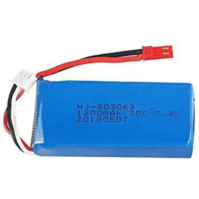 2 Pezzi Batterie Lipo Ricaricabile (7.4V 1200 mAh) per Rc Droni Quadricotteri MJX X101, Yizhan X6 Tarantula, JJRC H16.