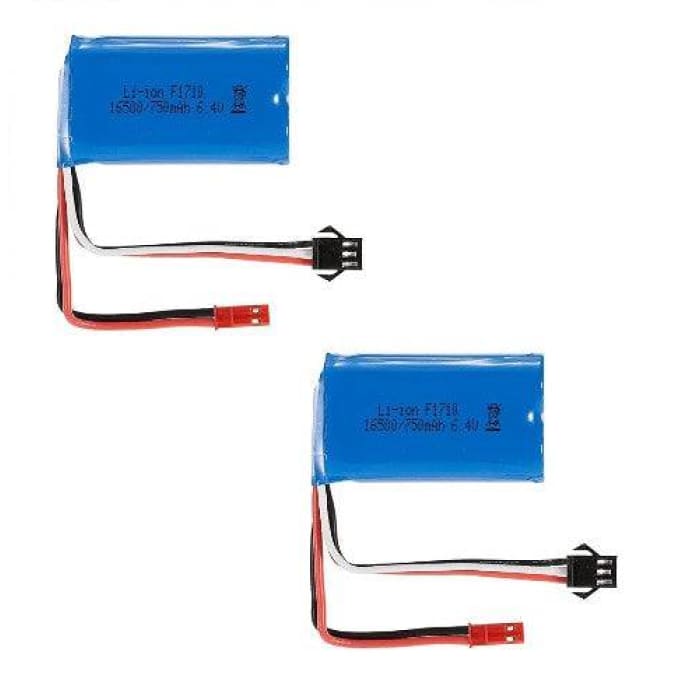 2 Pezzi Batteria Lipo Ricaricabile (6.4V 750mAh) per Auto per A959-A A969-A A979-A K929-A Camion RC 16500.