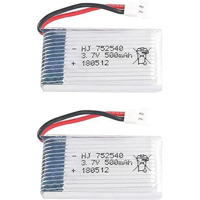 2 Pezzi Batterie Lipo Ricaricabili 3.7v, 500mAh Lipo per Rc Droni Quadricotteri Syma X5 X5C X5SC X5SW, Cheerson CX-30W, Skytech M68, Wltoys F949, JJRC H5C.