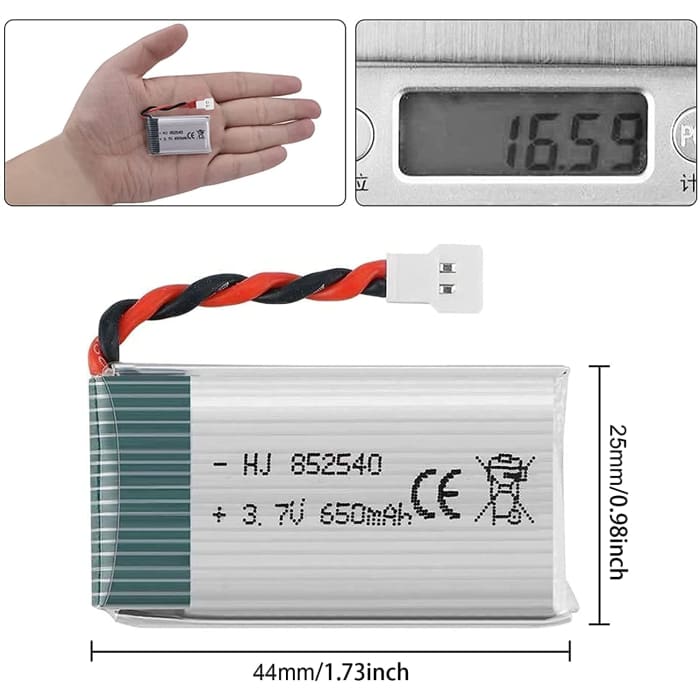 2 Pezzi Batteria per Syma Drone x5C X5 3.7V 650mAh 25C Lipo avanzato.