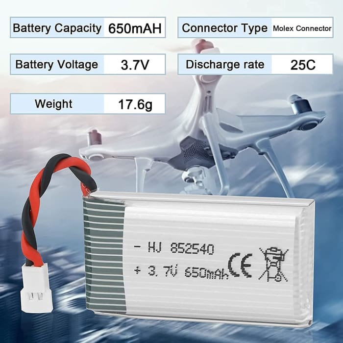 2 Pezzi Batteria per Syma Drone x5C X5 3.7V 650mAh 25C Lipo avanzato.