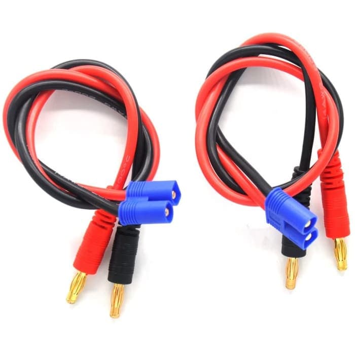 2 Pezzi Cavo di Carica con Attacco Connettore EC3 Spina Banana da 4.0mm.