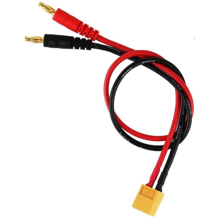 2 Pezzi XT60 Ricarica con 4mm Spina a Banana 14AWG Cavo in Silicone 30cm,.