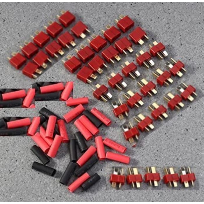 20 connettori T-Plug Couples Deans Stile Maschio e Femmina con 40 Pezzi Tubo Shrink per Batteria RC LiPo.