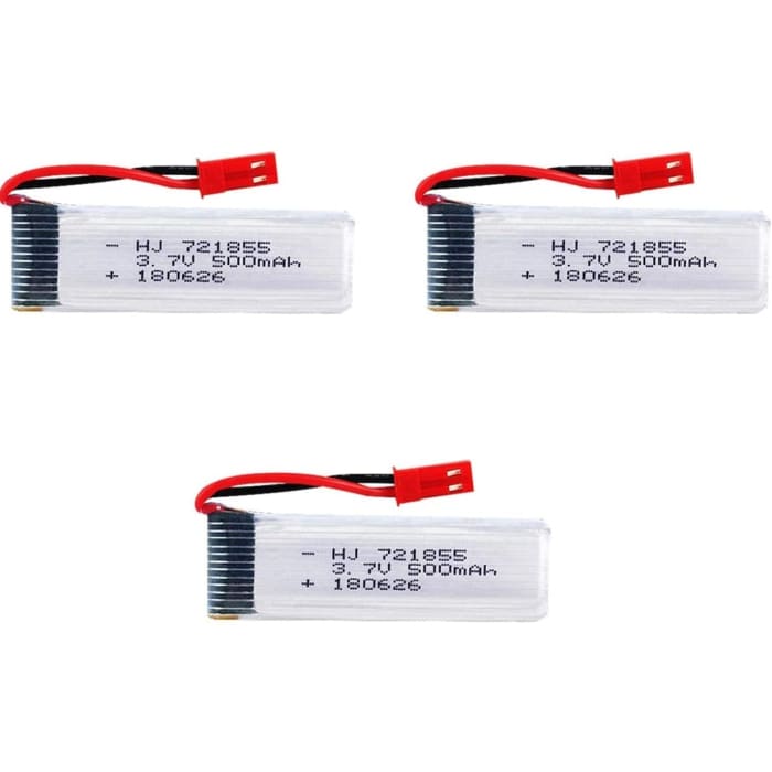 3 Pezzi Batteria Lipo Ricaricabile (3.7V 500mAh) per RC Droni quadricotteri UDI U817 U817C U817A U818A WLtoys V959 V969 V979 V989 V999 V929 V949 V212 V222 RC.