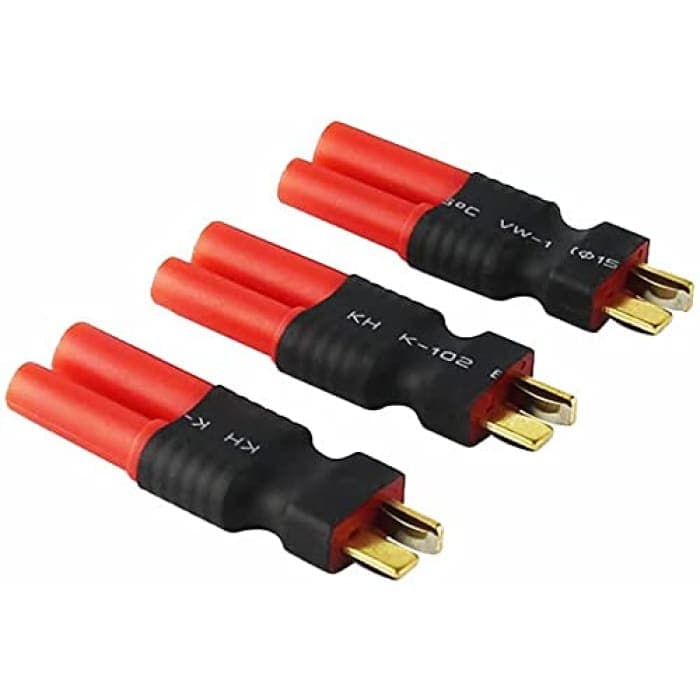 3 Pezzi Deans T-Plug Maschio HXT 4mm Adattatore Senza Fili RC Connettore Batterie LiPo.