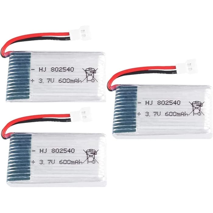 3 Pezzi Batteria Lipo Ricaricabile (3.7v, 600 mAh Lipo) per Rc Droni Quadricotteri Syma X5 X5C X5SC X5SW, Cheerson CX-30W, Skytech M68, Wltoys F949.