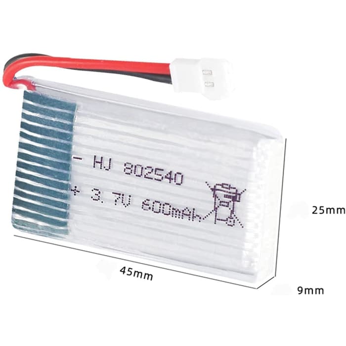 3 Pezzi Batteria Lipo Ricaricabile (3.7v, 600 mAh Lipo) per Rc Droni Quadricotteri Syma X5 X5C X5SC X5SW, Cheerson CX-30W, Skytech M68, Wltoys F949.
