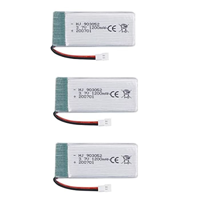3 Pezzi Batteria Lipo Ricaricabile (3.7v, 1200mAh Lipo) per Rc Droni Quadricotteri Syma X5SC X5SW.
