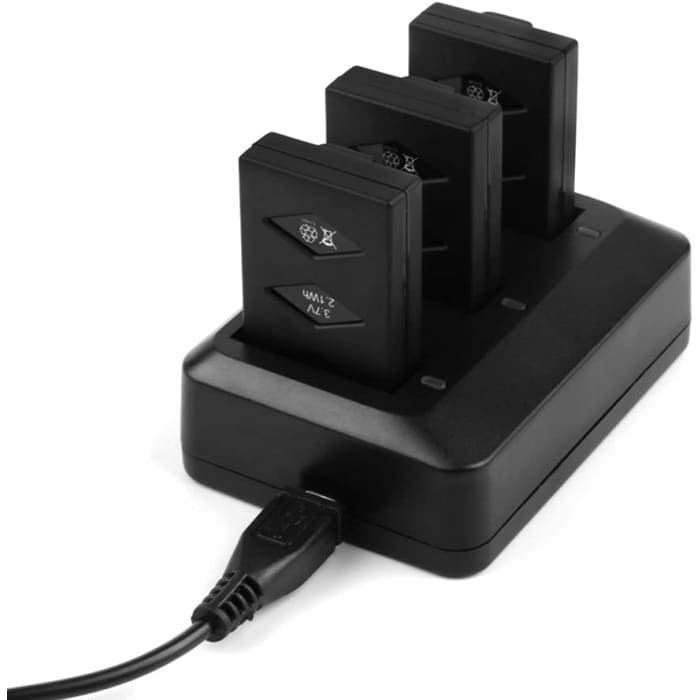 3 Pezzi Batteria Lipo 3,7V 600mAh 20C + 3 Porte di Ricarica Rapida con Protezione IC di Circuito, Compatibile con Parrot MiniDrone Jumping Sumo Rolling Spider Mambo Airborne.