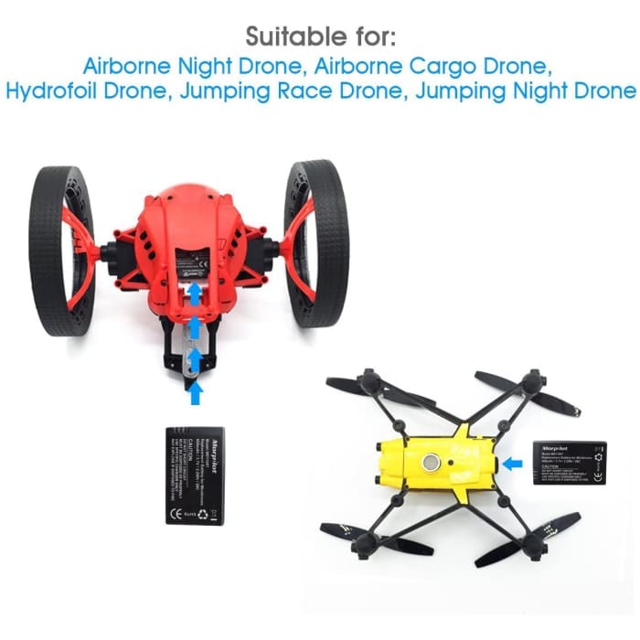 3 Pezzi Batteria Lipo 3,7V 600mAh 20C + 3 Porte di Ricarica Rapida con Protezione IC di Circuito, Compatibile con Parrot MiniDrone Jumping Sumo Rolling Spider Mambo Airborne.