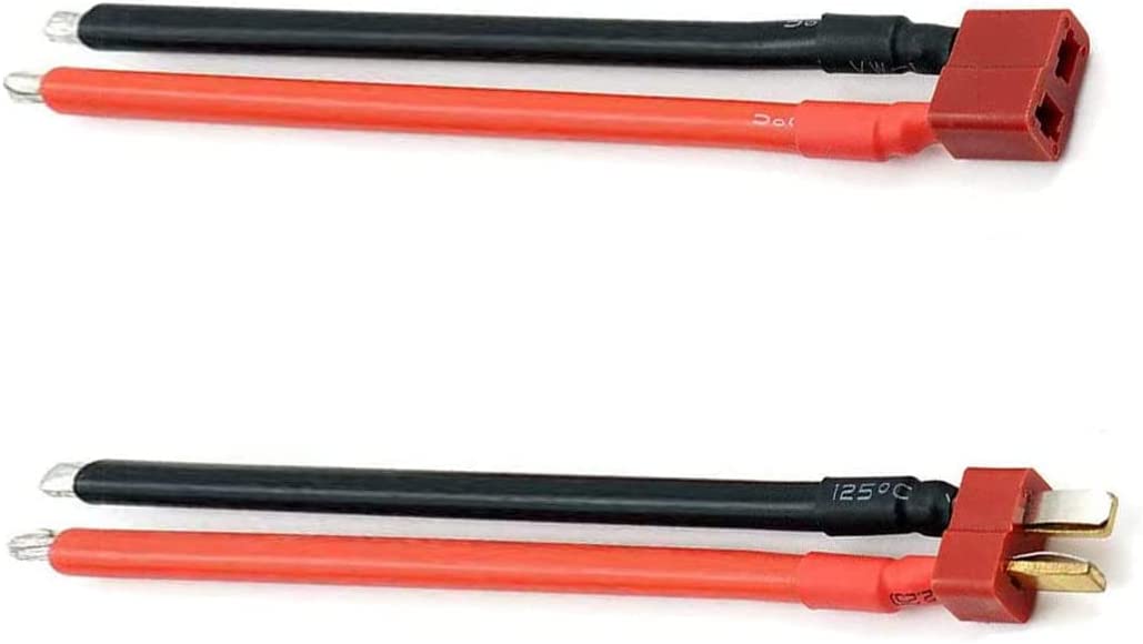 3 Pezzi Cavo con Filo 14AWG Deans Style T Plug Cavo di Collegamento Batteria RC.