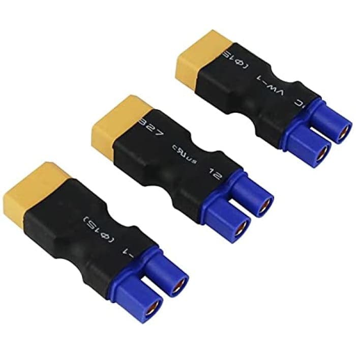 3 Pezzi Maschio EC3 a Femmina XT-60 Adattatore Connettore XT60 LiPO Batteria (Confezione da 3).