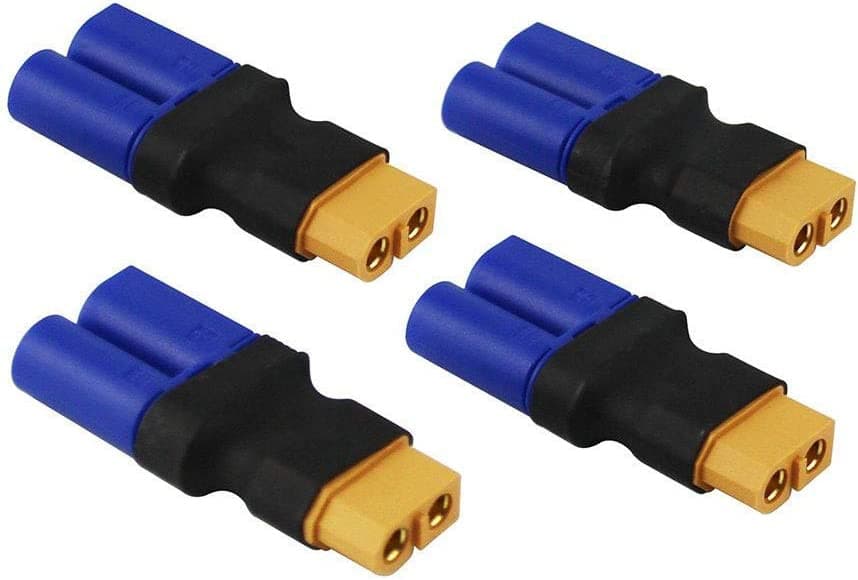 4 Pezzi Adattatore connettore Femmina XT60 a Maschio EC5 Nessun Cavo per Batteria LiPo RC (da Femmina XT60 a Femmina EC5).