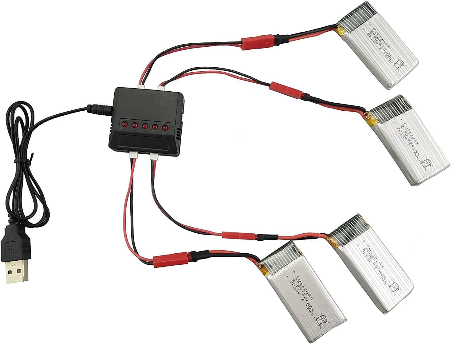 4 Pezzi Batteria di Ricambio da 3.7V 850mAh Li-Po per Quadricottero RC Drone Syma X56 X56W X54HW X54HC Pieghevole.