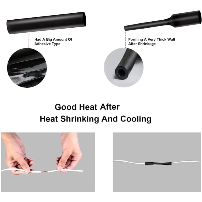 4 Pezzi di Tubo Shrink Nero da 4 mm per 1,5 (Totale Metri 6).