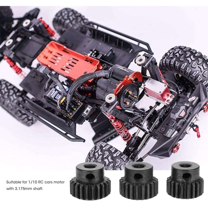 4 Pezzi Pignoni 18T 19T 20T 21T 48DP 3,175mm Shaft Gear Module Pinion per Motore Brushless 1:10 1/10 RC Monster/Buggy/Camion.