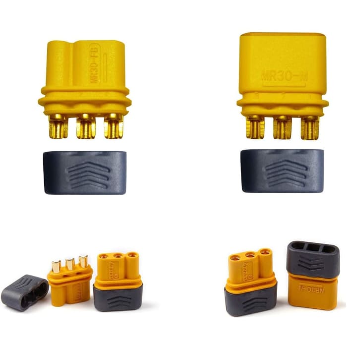 5 Paia Connettori MR 30 per Batterie da Modellismo RC Lipo.