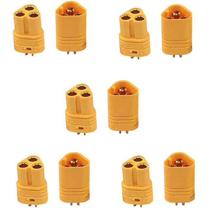 5 paia di connettori MT60 di alta qualità, Spina 3.5mm Attacco ESC, maschio-femmina, connettori per batterie da modellismo RC Lipo.
