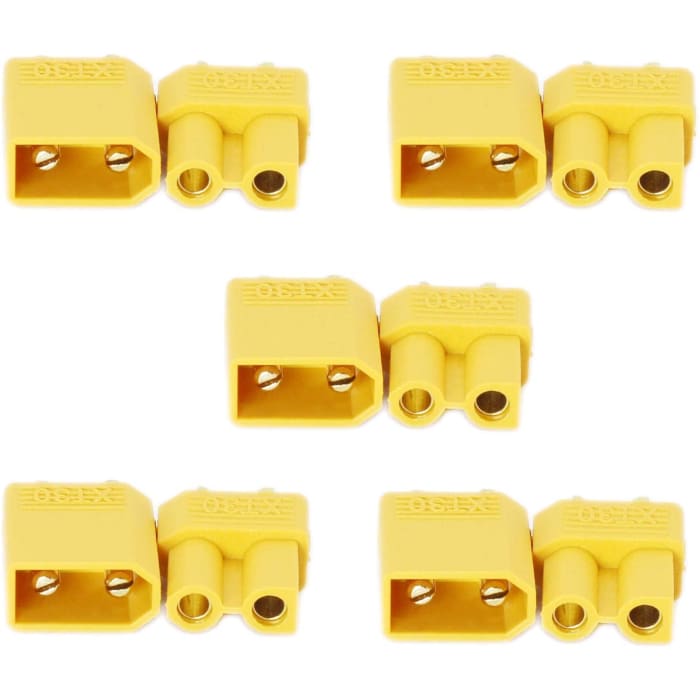 XT30 Maschio-Femmina, Connettori per Batterie da Modellismo Rc Lipo, 5 Paia.