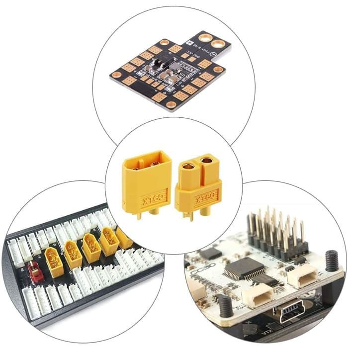 XT60 di Alta qualità, Maschio-Femmina, Connettori per Batterie da Modellismo Rc Lipo, 5 Paia, Colore Giallo.