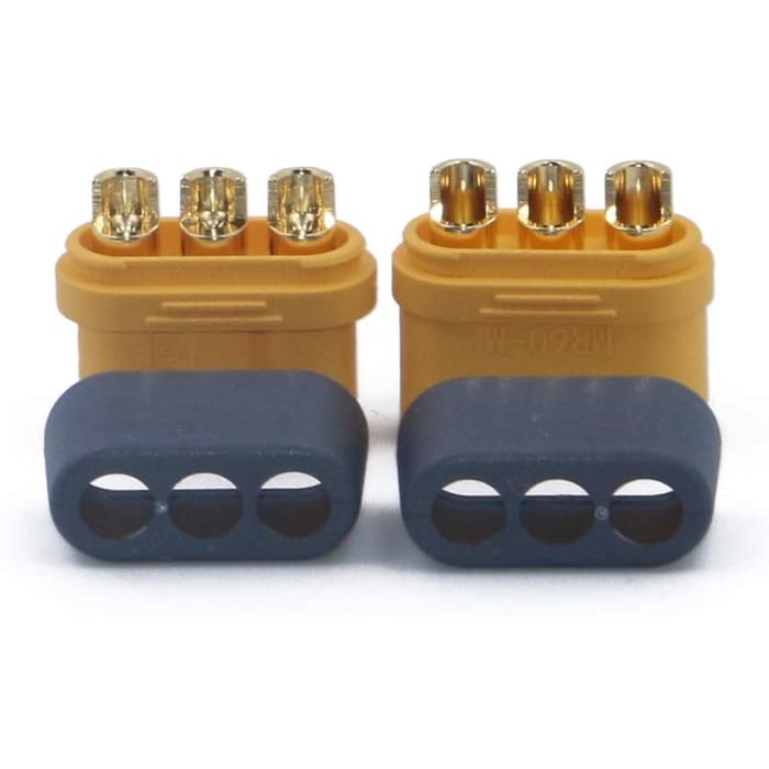 5 Paia di connettori MR60 di Alta qualità, Maschio-Femmina con Guaina di Protezione , Connettori per Batterie da Modellismo RC Lipo.