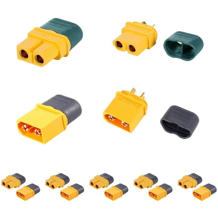 Connettori Xt60H di Alta qualità, Maschio-Femmina con Guaina di Protezione , Connettori per Batterie da Modellismo Rc Lipo, 5 Paia.