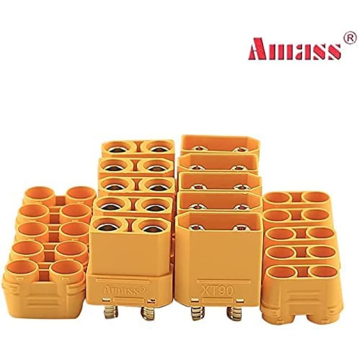 5 Paia XT90H di Alta qualità, Maschio-Femmina con Passafilo, Connettori per Batterie da Modellismo RC Lipo.