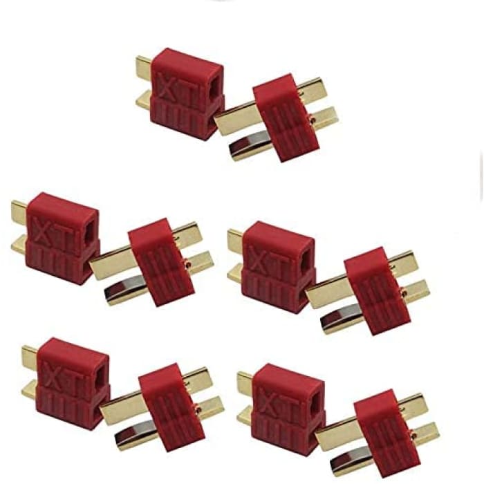 5 Paia T-Plug M/F Adattatore connettore a 2 Pin Oro in Colore Rosso.