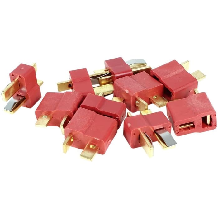 5 Paia T-Plug M/F Adattatore connettore a 2 Pin Oro in Colore Rosso.