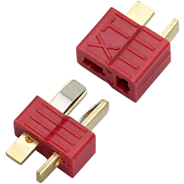 5 Paia T-Plug M/F Adattatore connettore a 2 Pin Oro in Colore Rosso.