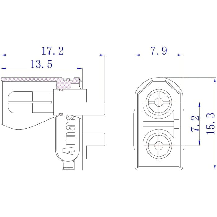 5 Paia XT60U di Alta qualità Connettori per Batterie da Modellismo RC Lipo.