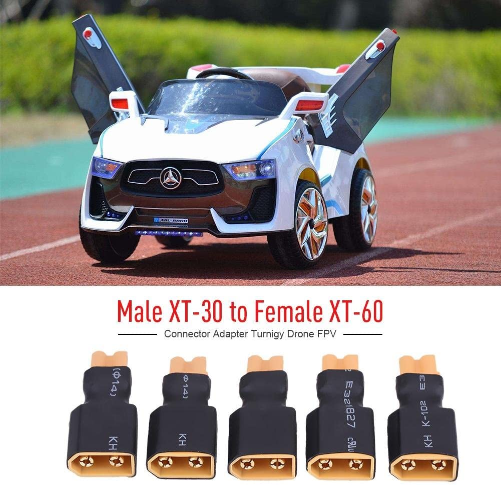 5 Pezzi Adattatore Batteria da XT30 a XT60 (Spina XT30 Femmina a XT60).