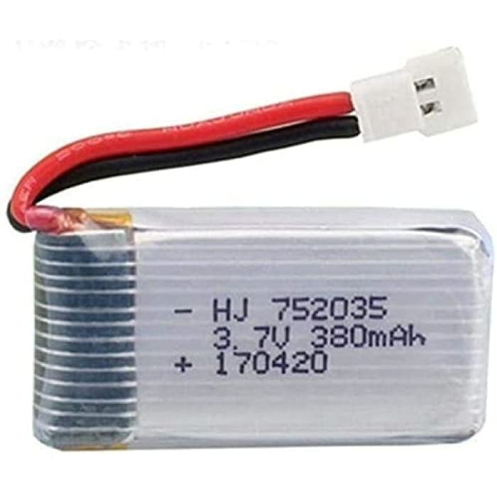 5 Pezzi Batterie Lipo Ricaricabili per Hubsan X4 H107c H107d H107L da 3.7v 380mAh Rc Quadricottero.