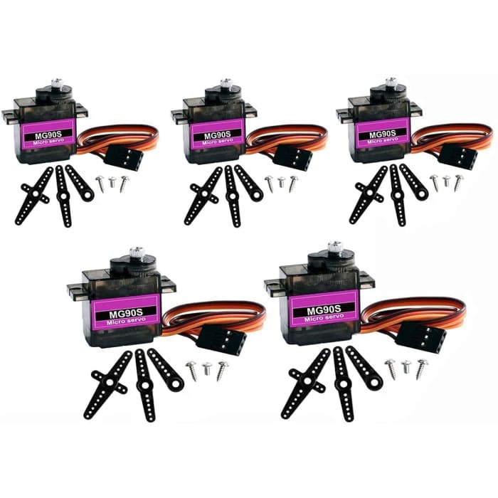 5 Pezzi MG90S Micro Servomotore 14G RC Elicottero Aeroplano Barca Controlli Robot mini Servo.