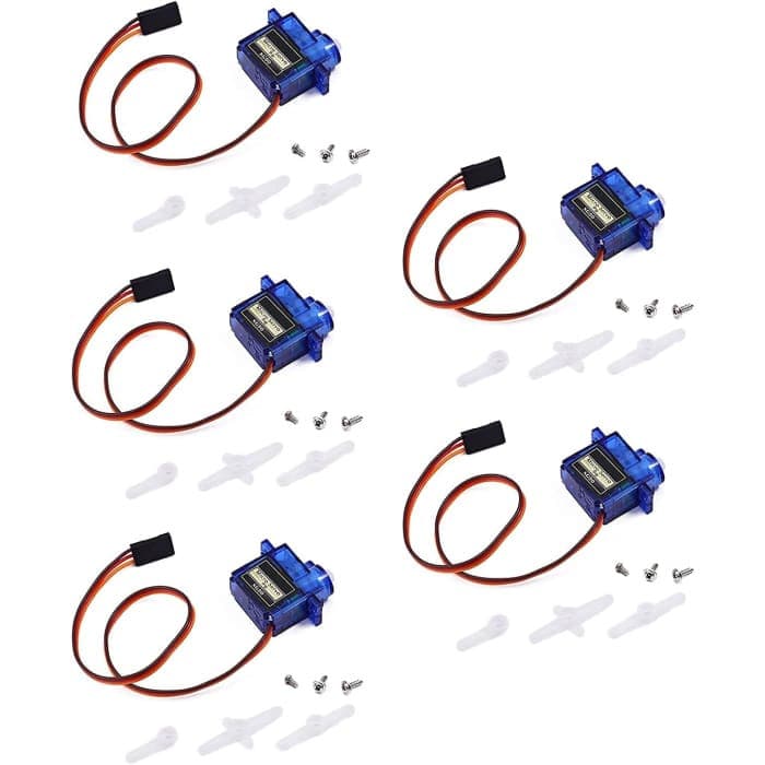 Confezione da 3 Micro Servomotori 9G, Servo SG90 per Arduino, Mini Servo per Progetti RC, Bracci Robotici, Elicotteri, Barche e Veicoli, Controllati via Cavo, Angolo di Controllo di 180°, Blu