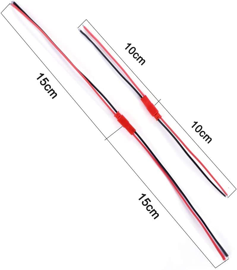 20 Paia 22 AWG JST Spina Connettore, 2 Pin Maschio Femmina Spina Connettore, JST Spina, Cavo per LED Lampada Striscia RC Batteria di Giocattoli Cm 10 e Cm 15.